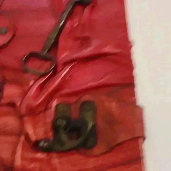 London Cherry Red Leather Journal Hand Made English (UK) Hook & Eye Closure - Picture 5 of 12